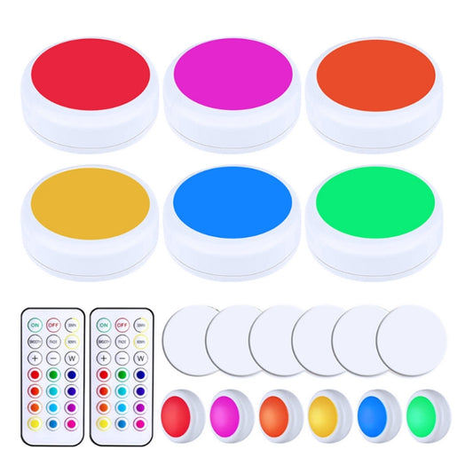 6 Lights 2 Remote Control 13-colour Night Light RGB Infrared Dimmable Cabinet Light - Novelty Lighting by buy2fix | Online Shopping UK | buy2fix