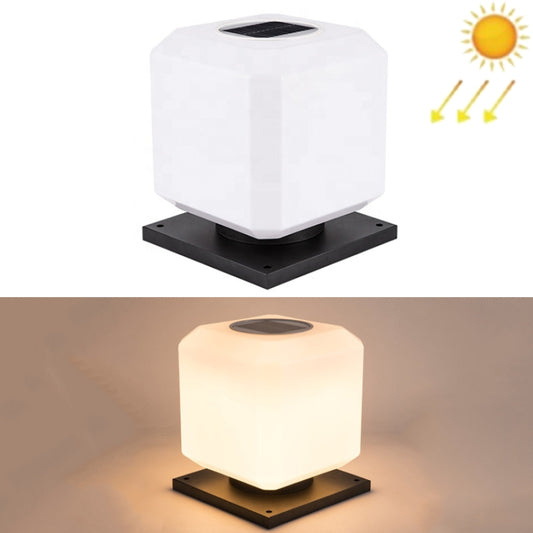 003 Solar Square Outdoor Post Light LED Waterproof Wall Lights, Size: 20cm (Warm Light) - Solar Lights by buy2fix | Online Shopping UK | buy2fix