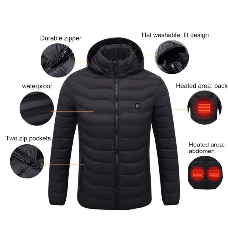 19 Zone 4 Control Blue USB Winter Electric Heated Jacket Warm Thermal Jacket, Size: M - Down Jackets by buy2fix | Online Shopping UK | buy2fix