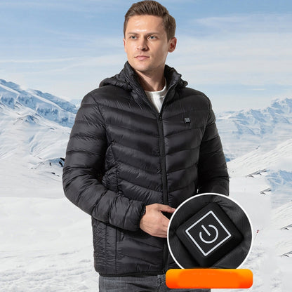 9 Zone Black USB Winter Electric Heated Jacket Warm Thermal Jacket, Size: L - Down Jackets by buy2fix | Online Shopping UK | buy2fix