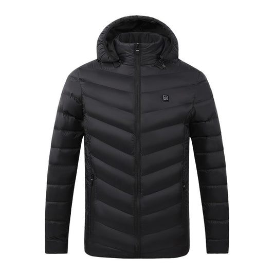 4 Zone Black  USB Winter Electric Heated Jacket Warm Thermal Jacket, Size: XXXXL - Down Jackets by buy2fix | Online Shopping UK | buy2fix