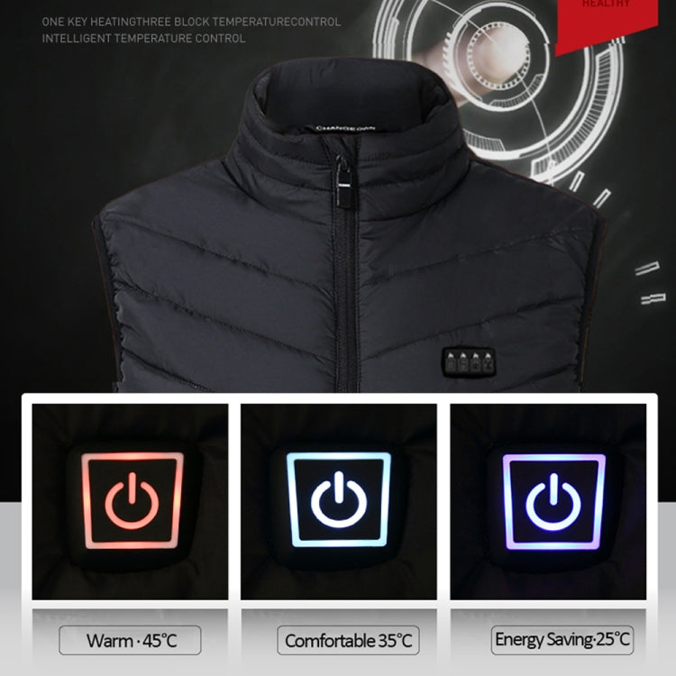 11 Area Double Control Black USB Electric Heating Undershirt Intelligent Warm Vest(XXL) - Down Jackets by buy2fix | Online Shopping UK | buy2fix