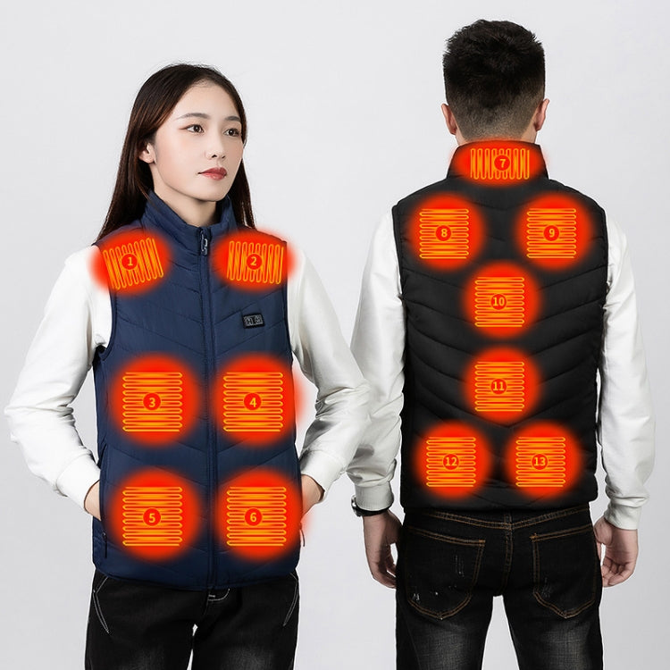 17 Area  4 Control Black USB Electric Heating Undershirt Intelligent Warm Vest(3XL) - Down Jackets by buy2fix | Online Shopping UK | buy2fix