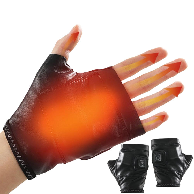 1 Pair Adjustable Temperature Rechargeable Intelligent Electric Heating Gloves Half Finger Gloves, Size: M(Pink) - Safety Gloves by buy2fix | Online Shopping UK | buy2fix