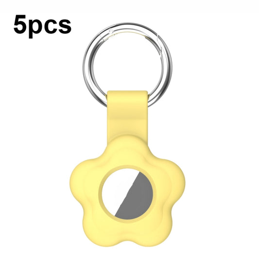 For AirTag 5pcs AT03 Tracker Case Positioning Anti-loss Device Storage Keychain Cover(Yellow) - Key Chain Series by buy2fix | Online Shopping UK | buy2fix