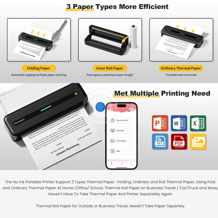 Phomemo M832 300dpi Wireless Thermal Portable Printer, Size: Letter Version(Purple) - Printer by Phomemo | Online Shopping UK | buy2fix