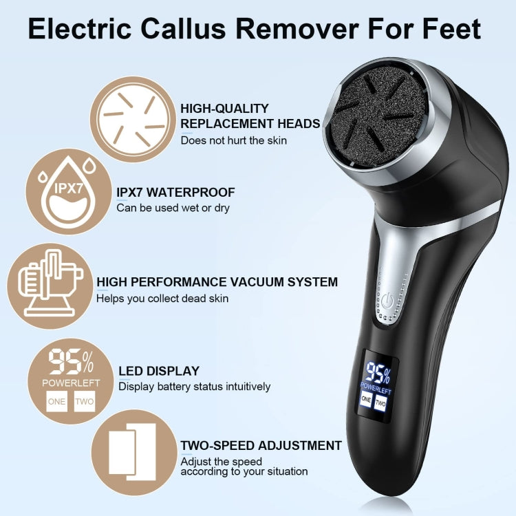 JD-510 Rechargeable Electric Foot Callus Remover with Vacuum Cleaner 10 In 1 Kit White - Grinding Tools & Accessories by buy2fix | Online Shopping UK | buy2fix