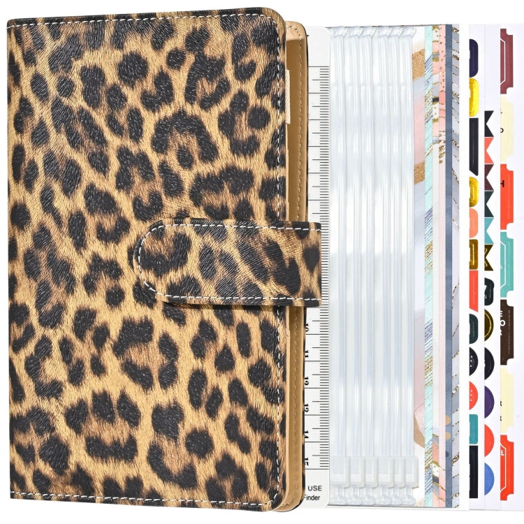 A6 Leopard Print Cash Budget Notebook  Loose Leaf Financial Management Notepad(Light Brown) - Notebooks by buy2fix | Online Shopping UK | buy2fix