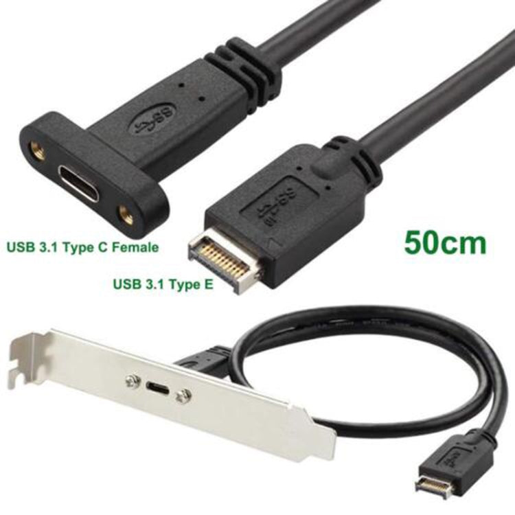 USB 3.1 Type-E To USB-C / Type-C Connector Front Panel Header 0.3m High Profile Bracket - Cable & Adapters by buy2fix | Online Shopping UK | buy2fix