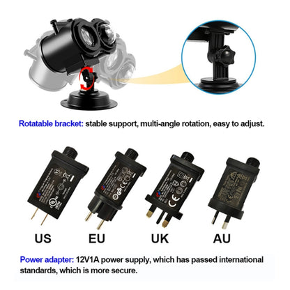 12 Cards EU Plug Not Easy To Fade Card Pattern 9W Double Cylinder Water Pattern Christmas Projection Light - Christmas Decoration Lamps by buy2fix | Online Shopping UK | buy2fix