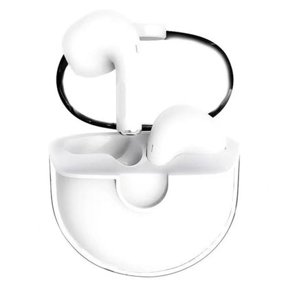 Transparent Semi-In-Ear Stereo Touch Waterproof Noise Reduction Bluetooth Earphones, Color: White - Bluetooth Earphone by buy2fix | Online Shopping UK | buy2fix
