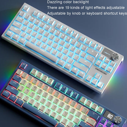 LANGTU LT84 Mechanical Luminous Keyboard, Style: Wired Single-mode Red Shaft (White) - Wired Keyboard by LANGTU | Online Shopping UK | buy2fix
