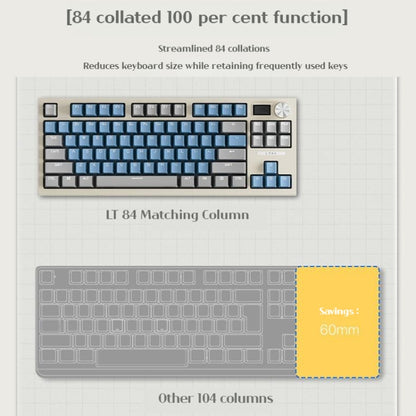 LANGTU LT84 Mechanical Luminous Keyboard, Style: Wired Single-mode Green Shaft (White) - Wired Keyboard by LANGTU | Online Shopping UK | buy2fix