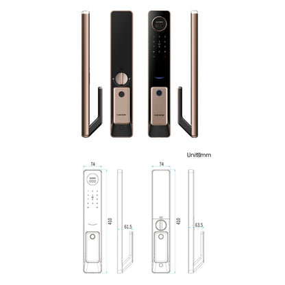 LOCSTAR T100A  3D Face Recognition Fingerprint Code Card Digital Door Lock(Rose Gold) - Door Lock by LOCSTAR | Online Shopping UK | buy2fix