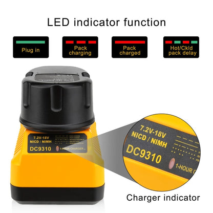 DCB9310 Fast Battery Charger for Dewalt 7.2V-18V XRP NI-CD NI-MH Battery, Plug: EU - Electric Saws & Accessories by buy2fix | Online Shopping UK | buy2fix