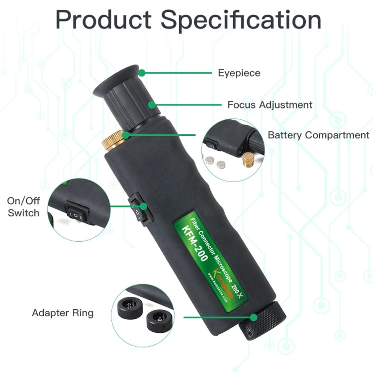 KomShine 200x Handheld Fiber Optic Magnifier Detector(KFM-200) - Fiber Optic Test Pen by KomShine | Online Shopping UK | buy2fix