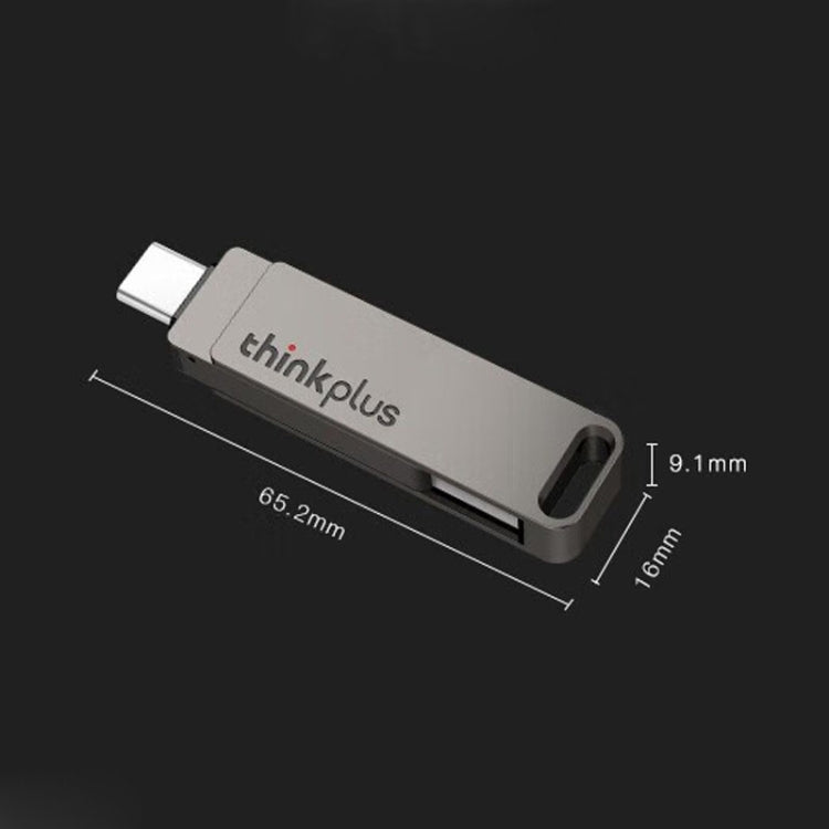 Lenovo Thinkplus MU110 USB3.2+Type-C Dual Interface Rotation Flash Drive, Size: 64GB(Grey) - USB Flash Drives by Lenovo | Online Shopping UK | buy2fix