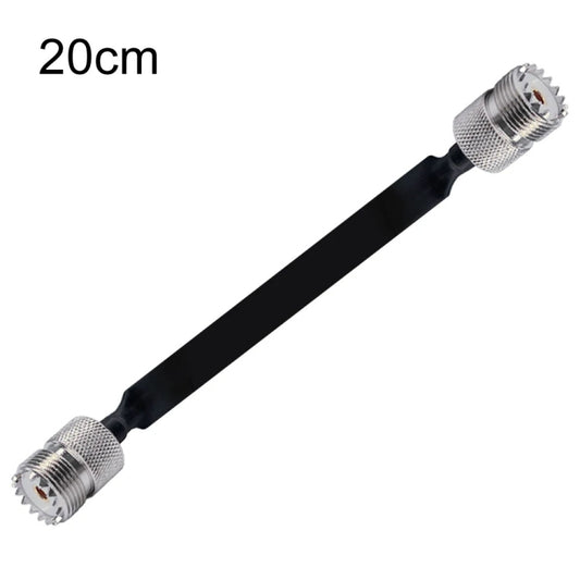 Window/Door Pass Through Flat RF Coaxial Cable UHF 50 Ohm RF Coax Pigtail Extension Cord, Length: 20cm(Female To Female) - Connectors by buy2fix | Online Shopping UK | buy2fix