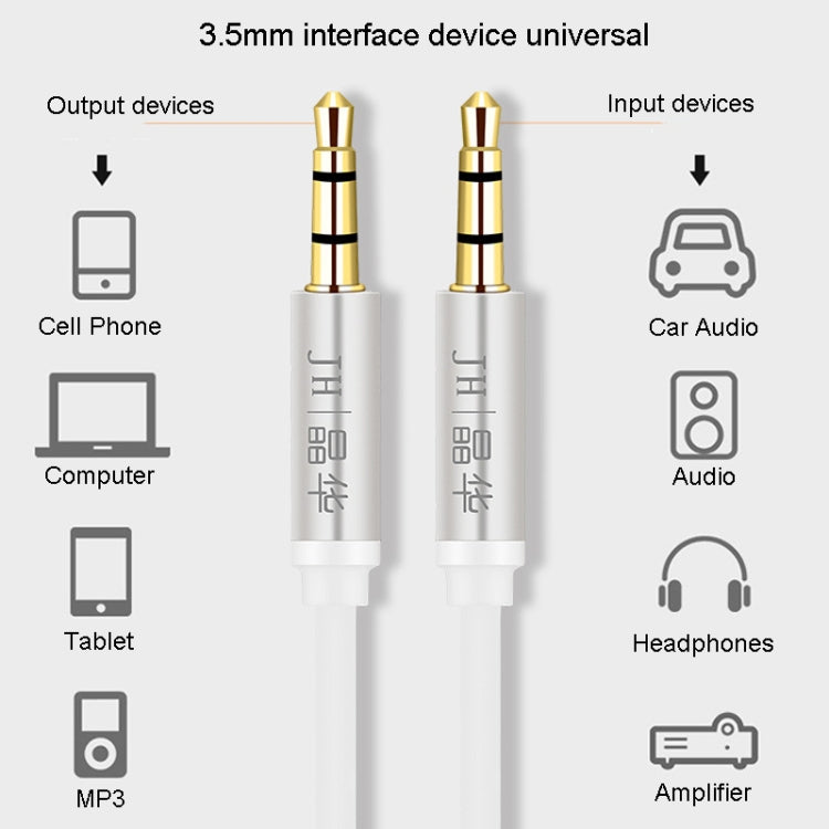 JINGHUA Audio Cable 3.5mm Male To Male AUX Audio Adapter Cable, Size: 1.2m(3 Knots White) - Video & Audio Cable by JINGHUA | Online Shopping UK | buy2fix