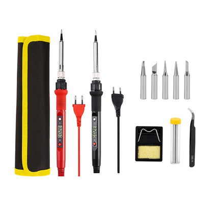 10pcs/ Set 80W Internal Heating Welding Digital Display Soldering Iron Temperature Adjustment Set, Model: Black EU Plug - Electric Soldering Iron by buy2fix | Online Shopping UK | buy2fix