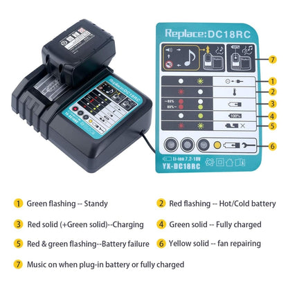 LUOMASHI For Makita 18V Lithium Battery Charger, Model: US Plug - Electric Saws & Accessories by LUOMASHI | Online Shopping UK | buy2fix