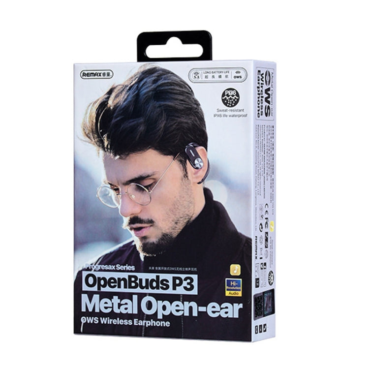 REMAX OpenBuds P3 Metal Open-Ear OWS Wireless Bluetooth Earphone(White) - Bluetooth Earphone by REMAX | Online Shopping UK | buy2fix