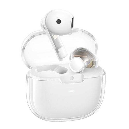 REMAX CozyBuds W18 Double ENC Intelligent Call Noise Reduction Wireless Earphone Transparent Shell Wireless Bluetooth Earphone(Ceramic White) - Bluetooth Earphone by REMAX | Online Shopping UK | buy2fix