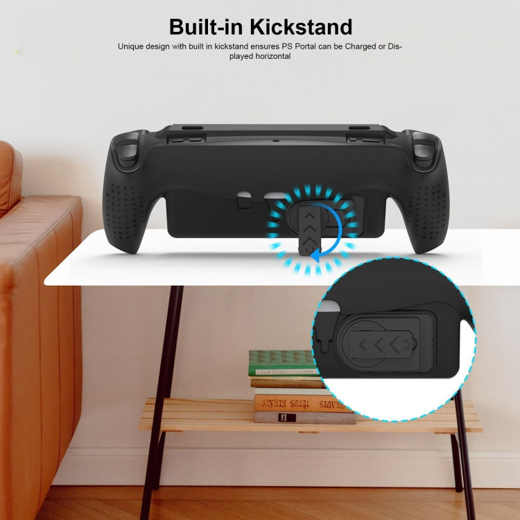 For PlayStation Portal Handle JYS TPU Protective Case With Stand(Black) - Cases by JYS | Online Shopping UK | buy2fix