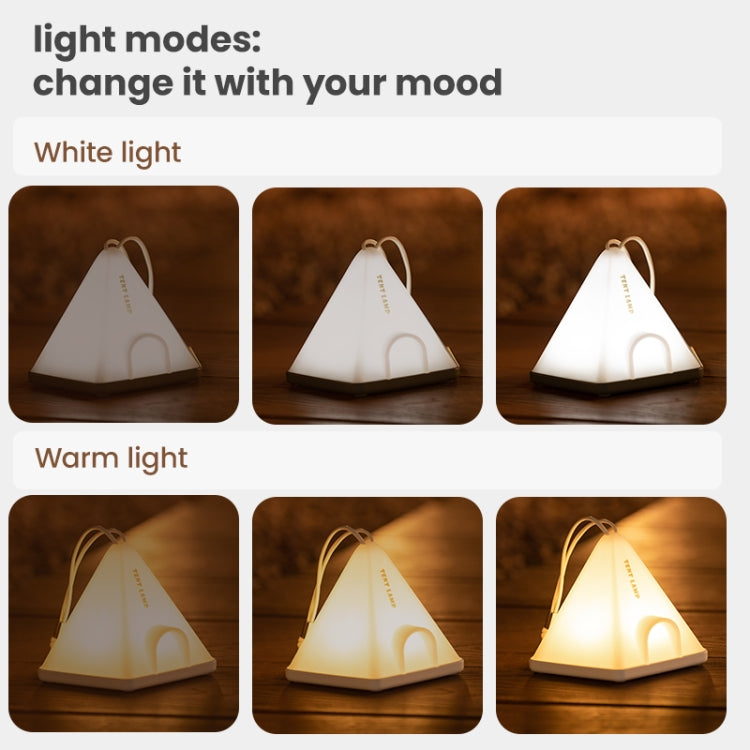 ZAY-L05 Tent-Shape USB Charging Timer Night Light Wild Camping Atmosphere Light(White) - Camping Lighting by buy2fix | Online Shopping UK | buy2fix