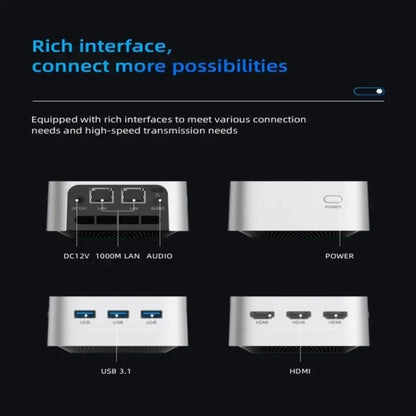 T8Plus Alder Lake-N100 4K Dual Band WIFI Bluetooth Office Game Portable Mini PC, Spec: 16G 128G UK Plug - Windows Mini PCs by buy2fix | Online Shopping UK | buy2fix