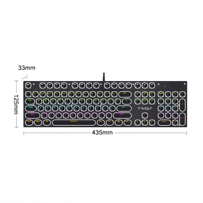 T-WOLF T75 104 Keys Adjustable RGB Light Computer Game Wired Mechanical Keyboard(White) - Wired Keyboard by T-WOLF | Online Shopping UK | buy2fix