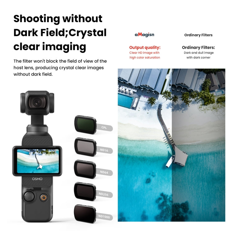 For DJI Osmo Pocket 3 aMagisn HD Double Sided Coated Filters Sports Camera Protective Goggles, Style: ND16+ND64+ND256+ND1000 - Lens Accessories by aMagisn | Online Shopping UK | buy2fix