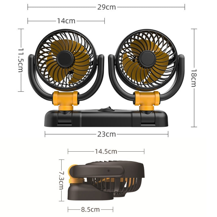 SUITU Car Foldable Cooling Fan Automobile Summer Temperature Reduction Fan, Model: Dual 24V Cigarette Lighter Energized - Heating & Fans by SUITU | Online Shopping UK | buy2fix