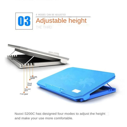 NUOXI S200C Laptop Silent Radiator Multi-level Adjustable Metal Bracket Base(Blue) - Cooling Pads by NUOXI | Online Shopping UK | buy2fix