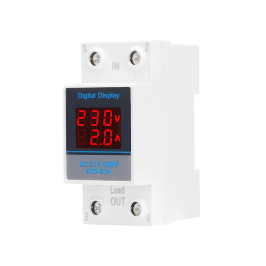 SINOTIMER SDM002 Household DIN Rail Single-Phase AC Dual Display Voltage And Current Meter(63A Build-In Intestinal Sensor) - Current & Voltage Tester by SINOTIMER | Online Shopping UK | buy2fix