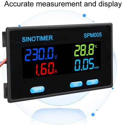 SINOTIMER SPM005 AC Digital Display Voltage Current Power Electricity Multifunctional Monitoring Meter, Specification: 20A - Current & Voltage Tester by SINOTIMER | Online Shopping UK | buy2fix