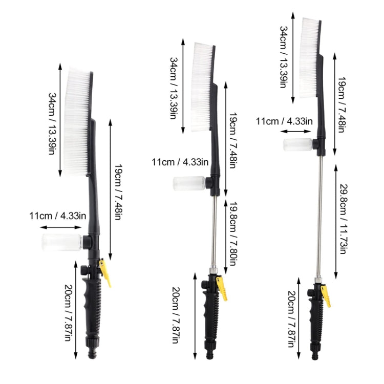 High Pressure Car Wash Nozzle Soft Bristle Long Handle Brush Foam Bottle Tool Set, Specification: Set 2 - Car washing supplies by buy2fix | Online Shopping UK | buy2fix