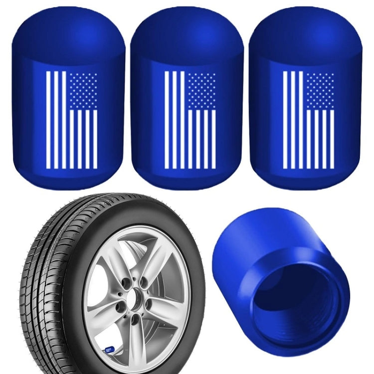 4pcs /Set Car Tire Capsule Aluminum Alloy Screw Dustproof Valves(Blue) - Tire Valve Caps by buy2fix | Online Shopping UK | buy2fix