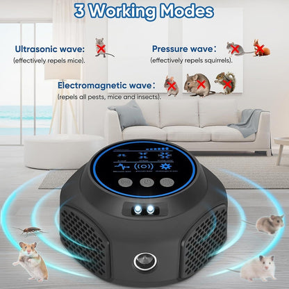 219 Intelligent Ultrasonic Multi-dimensional Frequency Conversion Home Indoor Mouse Repeller(Black) - Repellents by buy2fix | Online Shopping UK | buy2fix