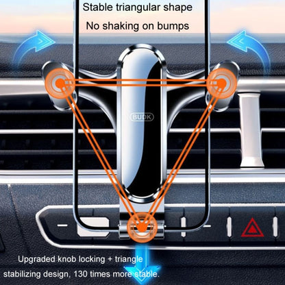 BUDK Triangle Gravity Sensor Car Phone Bracket Car Air Vent Navigation Holder, Model: Hook Model - Car Holders by BUDK | Online Shopping UK | buy2fix