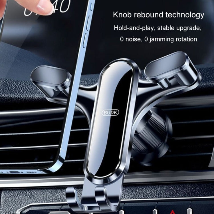 BUDK Triangle Gravity Sensor Car Phone Bracket Car Air Vent Navigation Holder, Model: Bent Suction Cup Base Model - Universal Car Holders by BUDK | Online Shopping UK | buy2fix