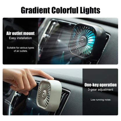 F11 Car USB Colorful Gradient Light Cooling Fan Automotive Interior, Color: Black - Heating & Fans by buy2fix | Online Shopping UK | buy2fix