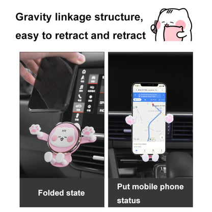 ICARER FAMILY AK-01 Car Air Outlet Cartoon Phone Holder Car Navigation Gravity Support Frame(Pink) - Car Holders by ICARER FAMILY | Online Shopping UK | buy2fix