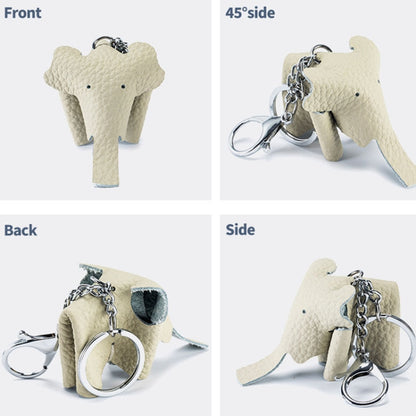 Leather Cute Elephant Keychain Car Key Pendant Bag Doll Decoration(Black) - Key Rings by buy2fix | Online Shopping UK | buy2fix