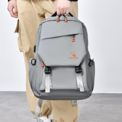 WEIXIER B682 Large Capacity Double Shoulder Backpack Casual Waterproof Travel Bag(Light Gray) - Double-shoulder Bags by WEIXIER | Online Shopping UK | buy2fix