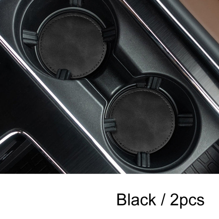 2pcs/ Set Car Suede Anti-Slip Water Coaster Car Interior Decoration(Black) - Car Drink Holders by buy2fix | Online Shopping UK | buy2fix