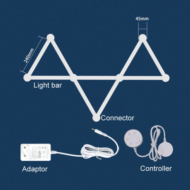 JSK-P26 Smart WiFi Bluetooth Version RGB Direct Illumination Phantom Splicing Light, Support Amazon Alexa / Google Assistant / DuerOS, Style: 9 Sections+US Plug Adapter(White) - Novelty Lighting by buy2fix | Online Shopping UK | buy2fix