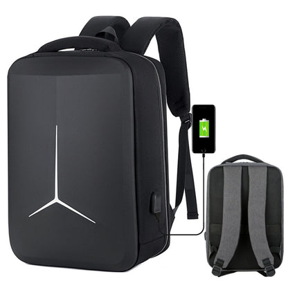 15 inch Large-Capacity Waterproof Business Commuter Laptop Backpack with USB Port(Simplified Black) - Backpack by buy2fix | Online Shopping UK | buy2fix