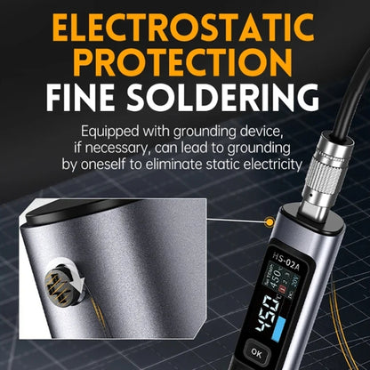 FNIRSI Portable Constant Temperature Soldering Iron Set, Model: HS-02B Upgrade K+C2C Line+90W US Plug - Soldering Iron Set by FNIRSI | Online Shopping UK | buy2fix