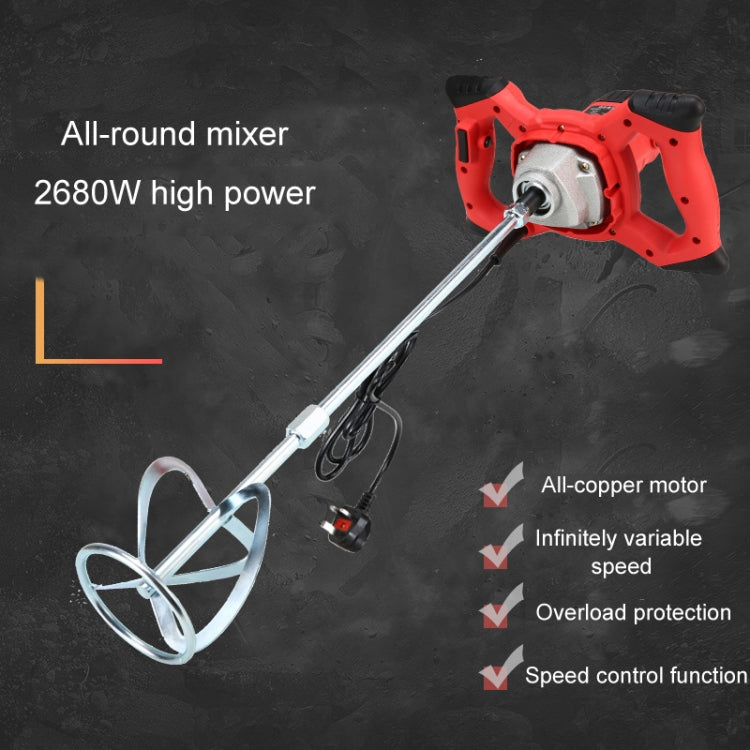 AOTUO 220V High Power Industrial Grade Electrical Mixer Handheld Concrete Paint Mixer(EU Plug Red) - Others by AOTUO | Online Shopping UK | buy2fix